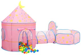 Tenda de brincar infantil com 250 bolas 301x120x128 cm rosa