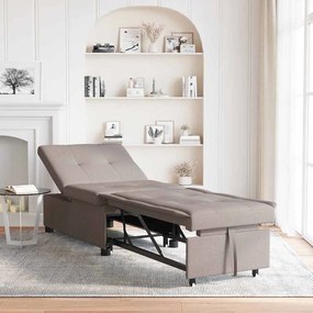 Sofá Cama 3 em 1 com Design Retrátil em Tecido Taupe