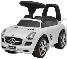 80089 vidaXL Mini-Carro Infantil de Impulso com Pés, Mercedes Benz, Branco