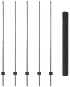 Conjunto de Cerca de Jardim 2 unidades Cinza Aço Galvanizado
