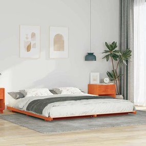 Estrutura de cama de chão Castanho-mel 180 x 220 cm