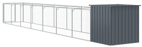 Casota p/ cães c/ parque 110x813x110 cm aço galvaniz. antracite