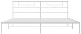 Estrutura de cama com cabeceira 193x203 cm metal branco