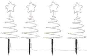 Conjunto de 4 luzes de estaca de Natal Árvore de Natal branca Incl. LED IP44 - Puno