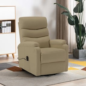 vidaXL Poltrona elevatória couro artificial cappuccino