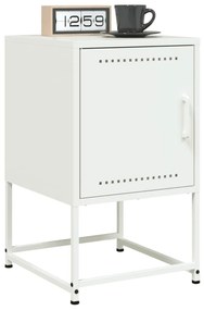 vidaXL Mesas de cabeceira 2 pcs 36x39x60,5 cm aço branco