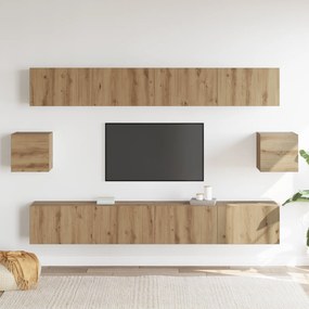 Conjunto de 6 peças para TV Carvalho Artesanal Madeira Engenheirada