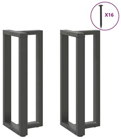 Pés para mesa de bar em forma de T, 2 peças, antracite, 50x35x(100-101