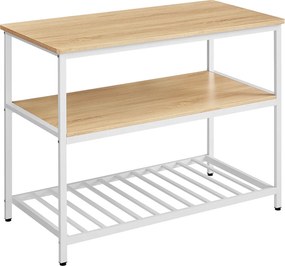 Armário de cozinha de 3 níveis 60 x 120 x 90 cm industrial natural + Branco