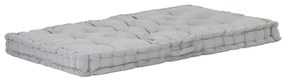 vidaXL Almofadão p/ móveis de paletes algodão 120x80x10 cm cinzento