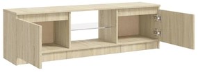 Móvel de TV com luzes LED 120x30x36 cm carvalho sonoma