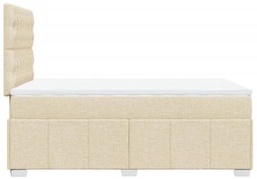 Cama boxspring com colchão 120x190 cm tecido cor creme