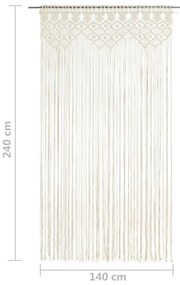 Cortina em macramé 140x240 cm algodão