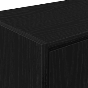 Armário de parede da garagem preto madeira engenheirada