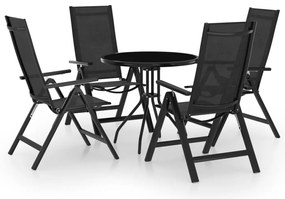 5 pcs conjunto de bistrô preto e antracite