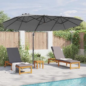 Guarda-sol cantilever de jardim Antracite 372 x 198 x 253 cm