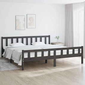 vidaXL Estrutura de cama 160x200 cm madeira maciça cinzento