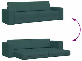Sofá Cama de Chão 2 em 1 Verde Escuro 245x150x60.5 cm