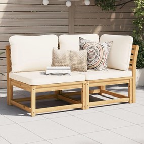 vidaXL 2 pcs conjunto lounge de jardim c/ almofadões acácia maciça