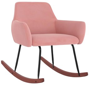 vidaXL Cadeira de baloiço veludo rosa