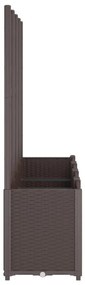 Vaso/floreira de jardim c/ treliça 160x40x140 cm PP castanho
