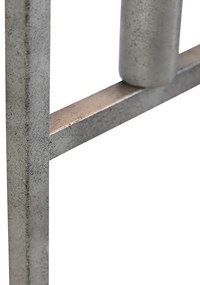 Candeeiro de pé moderno antigo prateado com 2 luzes - Simple Cage 2 Moderno