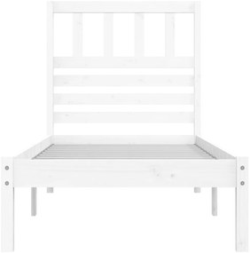 Cama sem colchão 75x190 cm madeira de pinho maciça branco