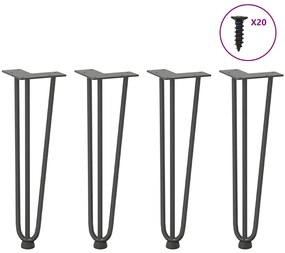 Pernas de grampo para mesa de centro 4 peças antracite 42 cm aço maciç