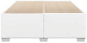 Estrutura de cama 160x200 cm couro artificial branco