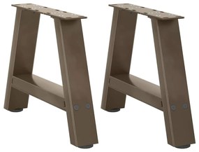 vidaXL Pés para mesa de centro em formato A, 2 peças, 40x(30-31) cm, aço