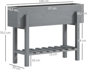 Horta Vertical de Madeira Mesa de Cultivo com Prateleira Floreira Elev