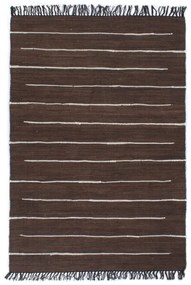 vidaXL Tapete chindi tecido à mão algodão 200x290 cm castanho
