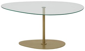 Mesa de Centro Porto – Transparente e Dourado – 90x40x60 cm