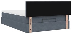 Estrutura de cama otomana com colchão 140x200cm cinzento escuro