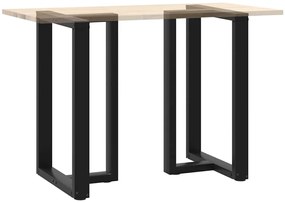 Pés de mesa de bar em forma de T, 2 peças, preto, 60x35x(90-91) cm, aç