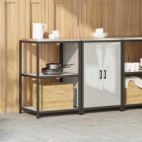 Conjunto de Armazenamento de Cozinha com prateleira 2 pcs Prata