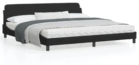 Estrutura de cama c/ cabeceira 200x200 cm veludo preto