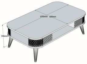 Mesa de Centro Eylul – Travertine – 105x35x60 cm