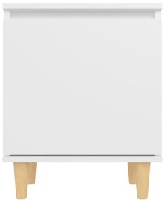 Mesa de cabeceira c/ pernas em madeira maciça 40x30x50cm branco