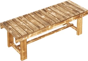Outsunny Banco de jardim, banco para sentar, para 2 pessoas, rústico, 110 x 38 x 35 cm, Castanho escuro | Aosom Portugal