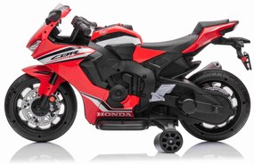 Mota eléctrica Crianças HONDA CBR 1000RR, Bateria 12V, Assento em pele, Rodas de plástico, Motor 30W, Luzes LED, Chassis sólido, Vermelha