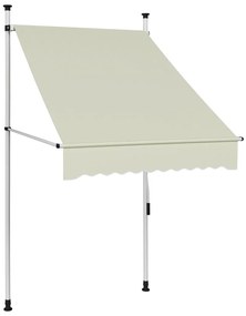 vidaXL Toldo retrátil manual 100 cm creme
