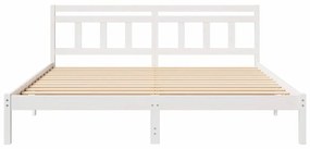 Estrutura da Cama Branco 180 x 200 cm Madeira de pinho maciça