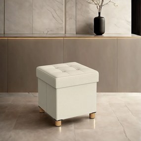 Banco com espaço de arrumação 38 x 38 x 40 cm branco creme