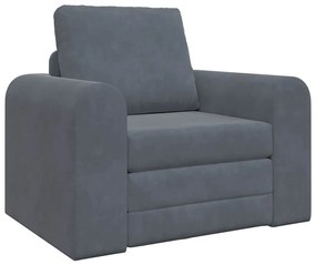 Sofá-Cama 2-em-1 Cinza Escuro 98x71x83 cm Veludo