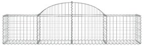 Cestos gabião arqueados 5 pcs 200x50x40/60 cm ferro galvanizado
