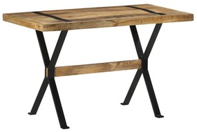 Mesa de jantar 120x60x76 cm madeira de mangueira áspera