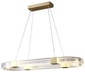 Candeeiro TISSA, de teto, metal, dourado, acrílico, led