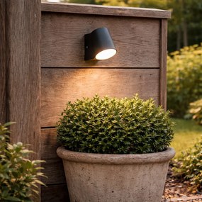 Candeeiro exterior moderno antracite com LED e sensor crepuscular - Uma