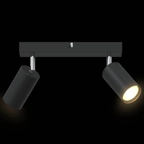Holofote de Teto Bidirecional Ajustável Preto GU10